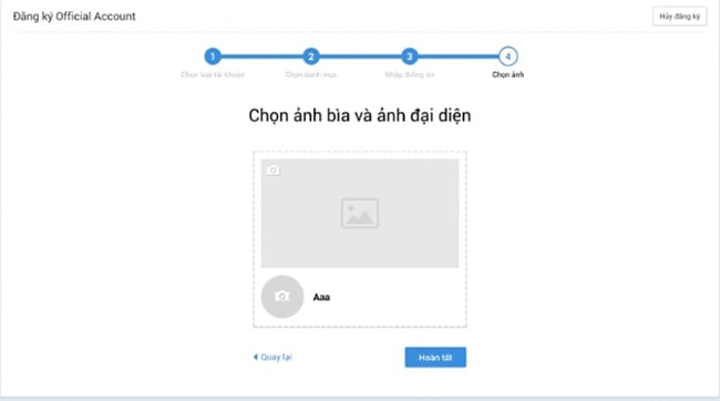Chọn ảnh cho tài khoản Zalo website